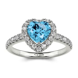 PANDORA BRAND NEW sterling silver 925 Heart-Shaped Blue Gemstone Ring